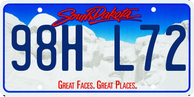 SD license plate 98HL72