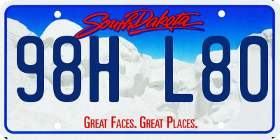 SD license plate 98HL80