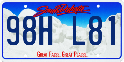 SD license plate 98HL81