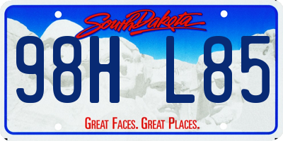SD license plate 98HL85