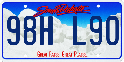 SD license plate 98HL90
