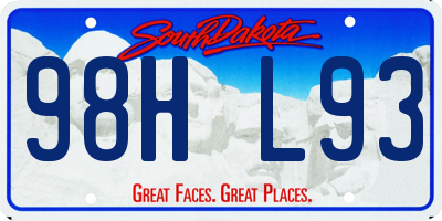 SD license plate 98HL93