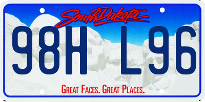 SD license plate 98HL96