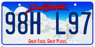 SD license plate 98HL97