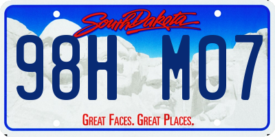 SD license plate 98HM07