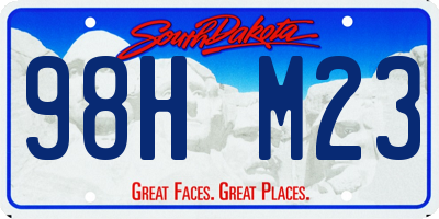 SD license plate 98HM23