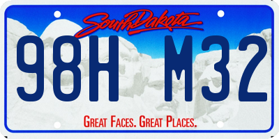 SD license plate 98HM32