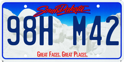 SD license plate 98HM42