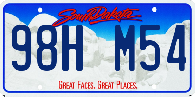 SD license plate 98HM54
