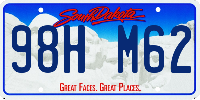 SD license plate 98HM62