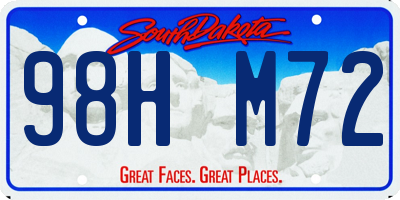 SD license plate 98HM72