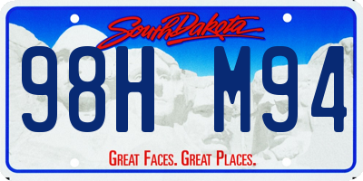 SD license plate 98HM94