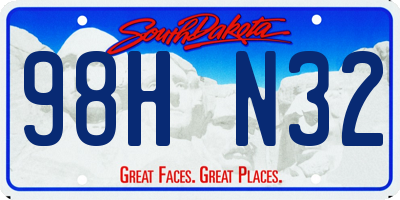 SD license plate 98HN32