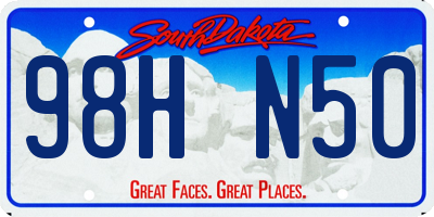 SD license plate 98HN50