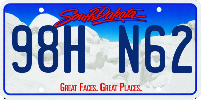 SD license plate 98HN62