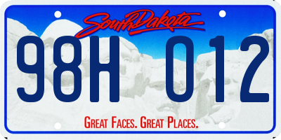 SD license plate 98HO12