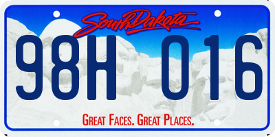 SD license plate 98HO16