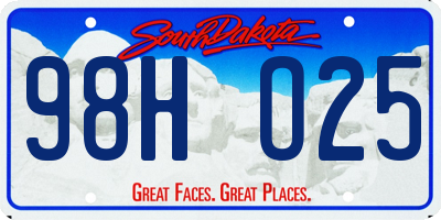 SD license plate 98HO25