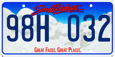 SD license plate 98HO32
