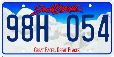 SD license plate 98HO54