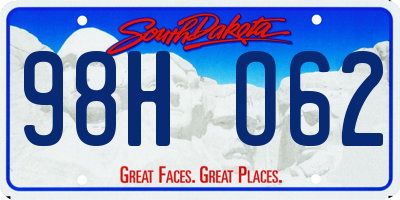 SD license plate 98HO62