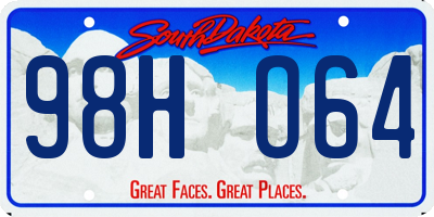SD license plate 98HO64
