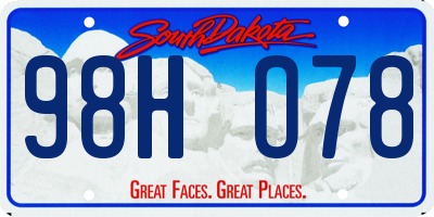 SD license plate 98HO78