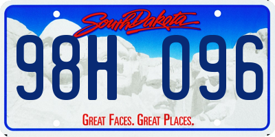 SD license plate 98HO96