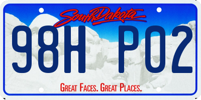 SD license plate 98HP02