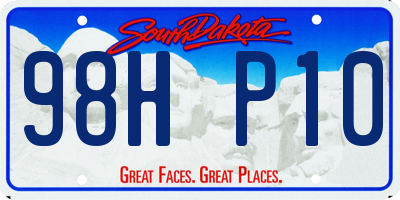 SD license plate 98HP10