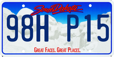 SD license plate 98HP15