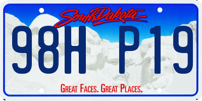 SD license plate 98HP19