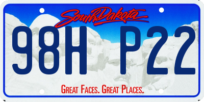 SD license plate 98HP22