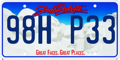 SD license plate 98HP33