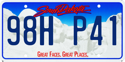 SD license plate 98HP41
