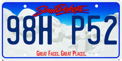 SD license plate 98HP52