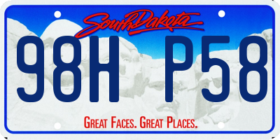 SD license plate 98HP58