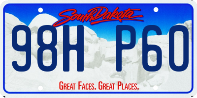 SD license plate 98HP60