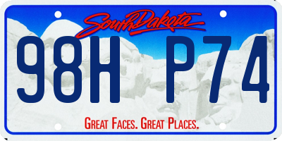SD license plate 98HP74