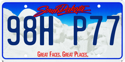 SD license plate 98HP77