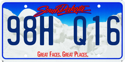 SD license plate 98HQ16