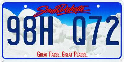 SD license plate 98HQ72