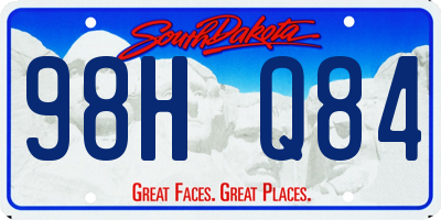SD license plate 98HQ84
