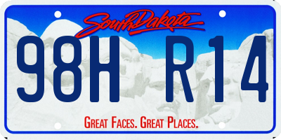 SD license plate 98HR14