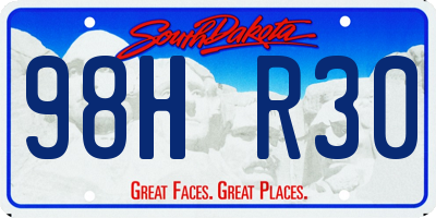 SD license plate 98HR30