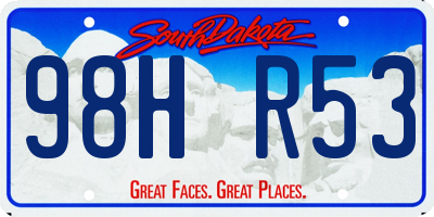 SD license plate 98HR53