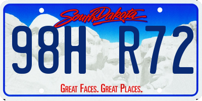 SD license plate 98HR72