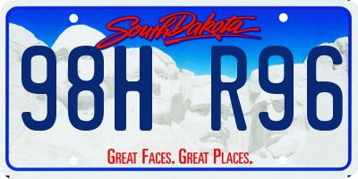 SD license plate 98HR96