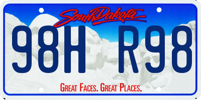 SD license plate 98HR98