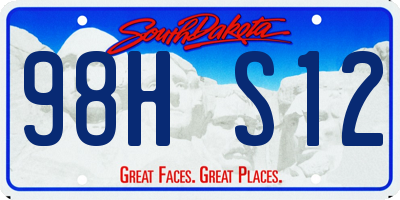 SD license plate 98HS12